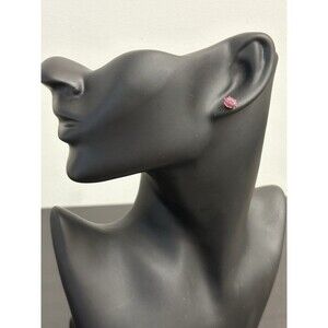 925 Sterling Silver 14K Gold Plated Ruby Studs Oval